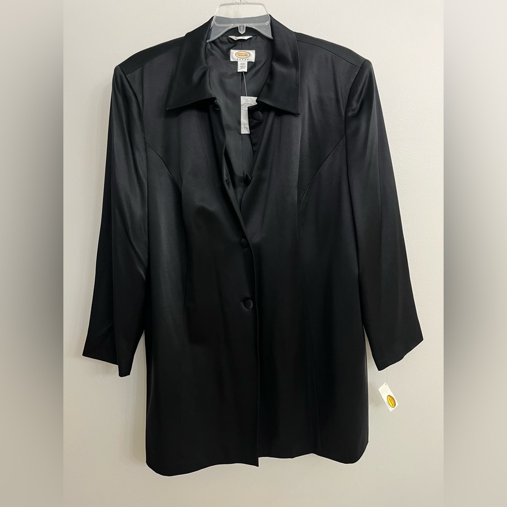 NWT Talbots Black Satin/Silk Women's Blazer with Covered Buttons
